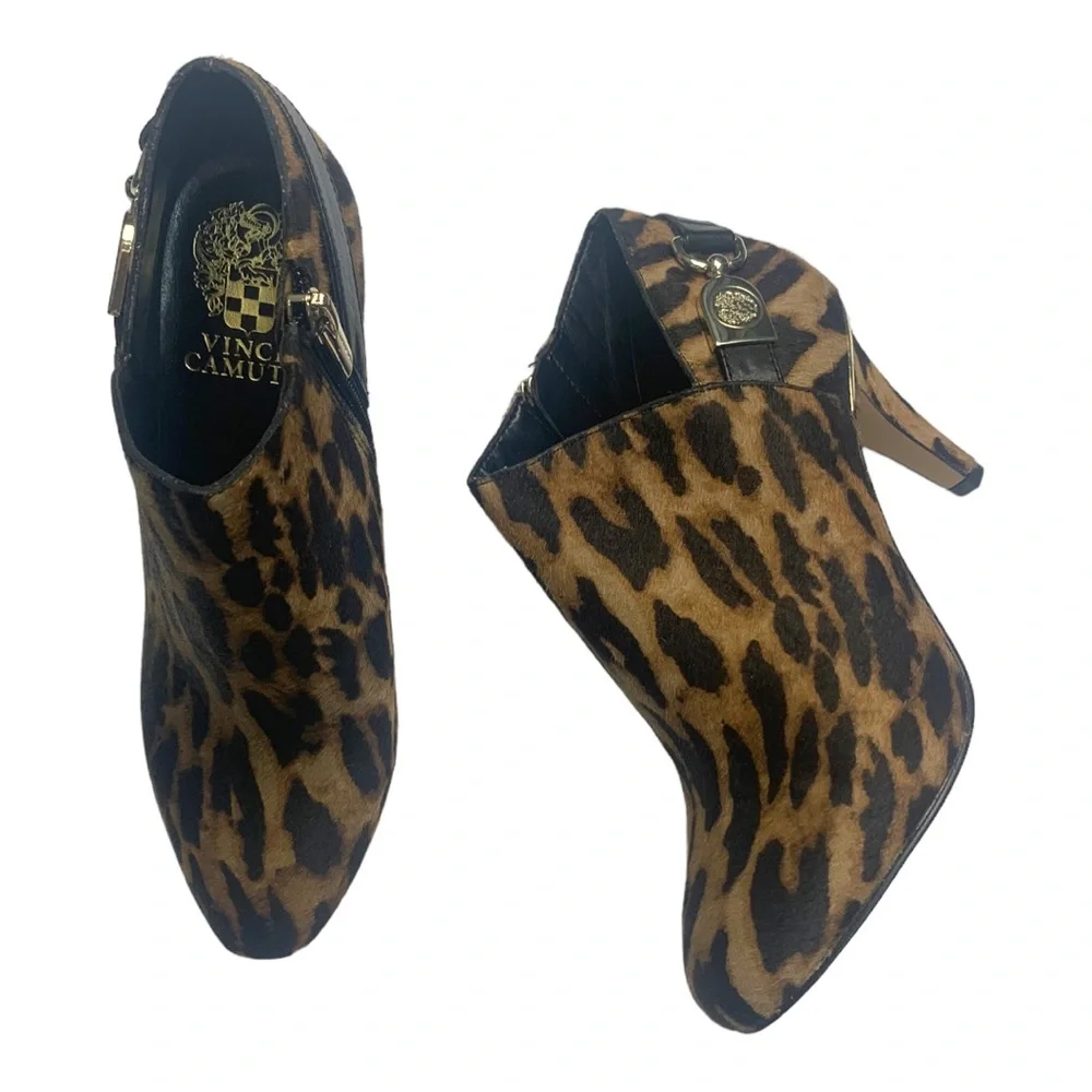 Vince Camuto New Vesela 3 cheetah  leopard‎ print ankle booties sz6 NEW